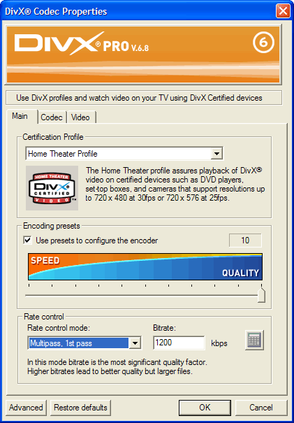 DivX Pro 6.8.5 codec