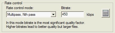 DivX codec - rate control