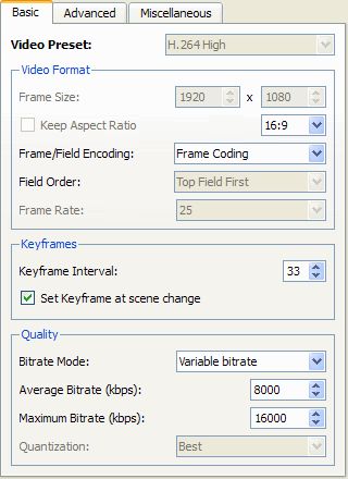 MainConcept Reference - H.264 - basic