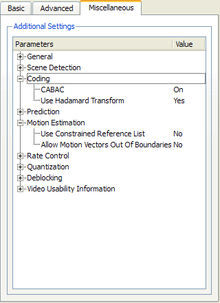 MainConcept Reference - H.264 -miscellaneous