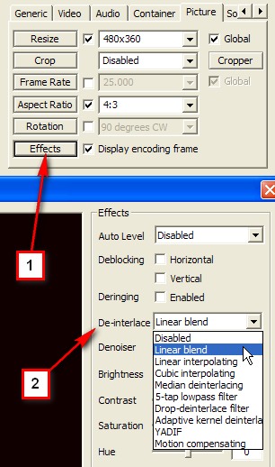 De-interlace u MediaCoder-u