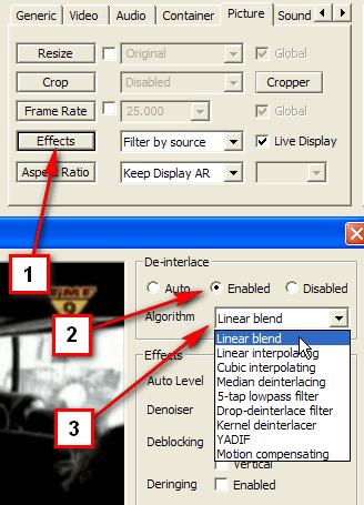 De-interlace u MediaCoder-u